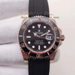 Rolex Submariner Ceramic Replica Rose Gold Case Black Dial Black Band 40mm Watch
